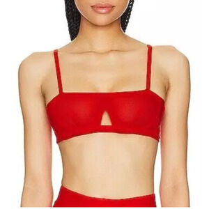 We are HAH Free People Red Mesh Wired Bra Blood Orange Fits Sizes 30-38C